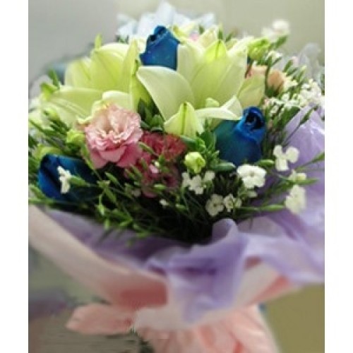 3 Roses and 5 Lilies