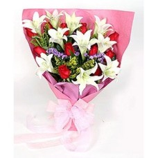 10 Red Roses and 10 Lilies