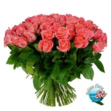 Bouquet of 100 pink roses (Deluxe)