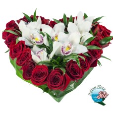 Heart Orchids and Red Roses (Refined)