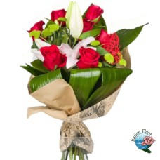 Red roses and white lilies (Deluxe)