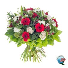 Bouquet in shades of white and red (Deluxe)