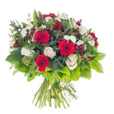 Bouquet in shades of white and red (Elegant)