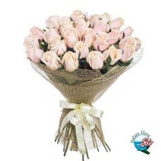Bouquet of 24 light pink roses (Deluxe)