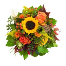 Bouquet Of Sunflowers And Orange Roses (Refined)