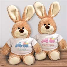 Tractor With Eggs Personalized Stuffed Easter Bunny