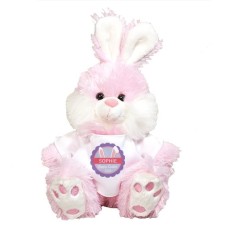 Personalized Bunny Ears Pink Easter Bunny (17 inch teddy)