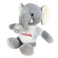 Personalized Gray Plush Elephant 8.5