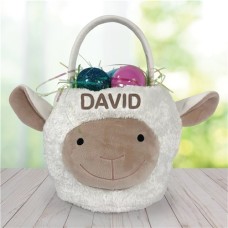 Embroidered Lamb Easter Basket