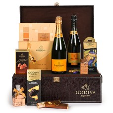 Godiva Luxurious Large Croco Hamper & 2 Veuve Clicquot