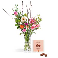 Trendy Surprise Bouquet & Neuhaus Chocolate Truffles