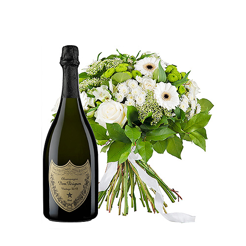 Simply White Bouquet & Champagne Dom Pérignon Vintage 2012