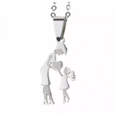 Mother And Daughter Stainless Steel Pendant