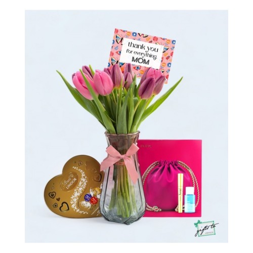 Pamper & Bloom Mother's Day PUPA Milano and Tulips Ensemble