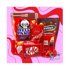 All Red Love Chocolate and Wine Gift Basket