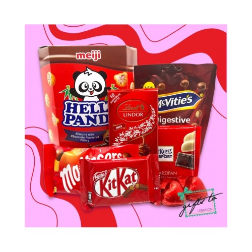 All Red Love Chocolate and Wine Gift Basket