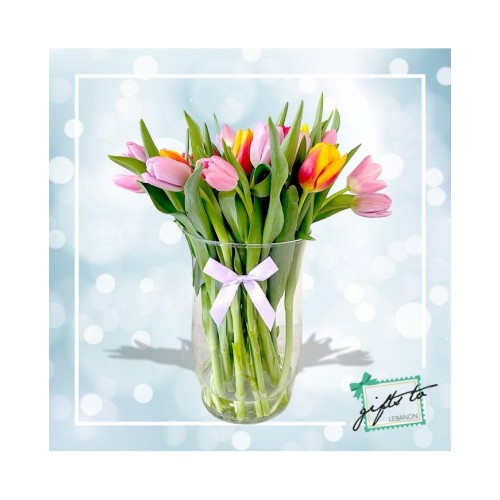 Colorful Tulips Vase