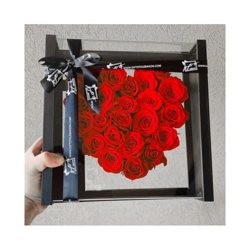 Heart Shaped Roses Box