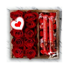 Red Roses and Lindor Gift Box
