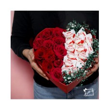 Blooming Hearts Delight: A Symphony of Flowers and Raffaello Chocolates