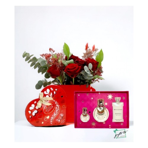 BVLGARI OMNIA & Lindt Red Roses Bundle