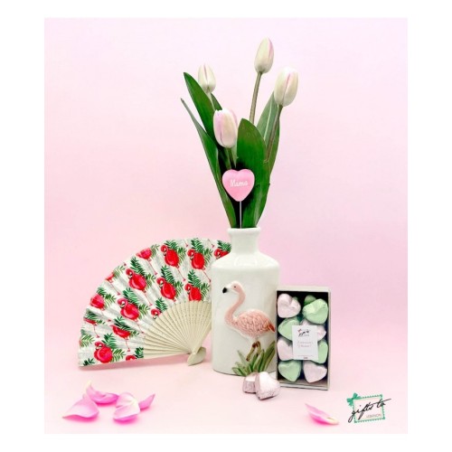 Charming Flamingo Tulips Gift Bundle