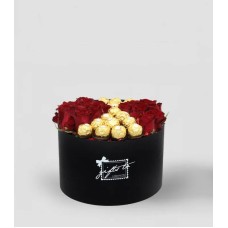 Timeless Affection: Red Roses & Ferrero Rocher Box