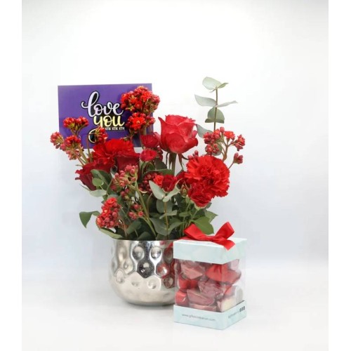 Assorted Chocolates and Red Elegance