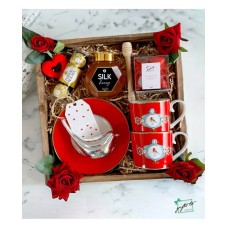 Medallion Love Birds Tea Cups and Honey Gift Box