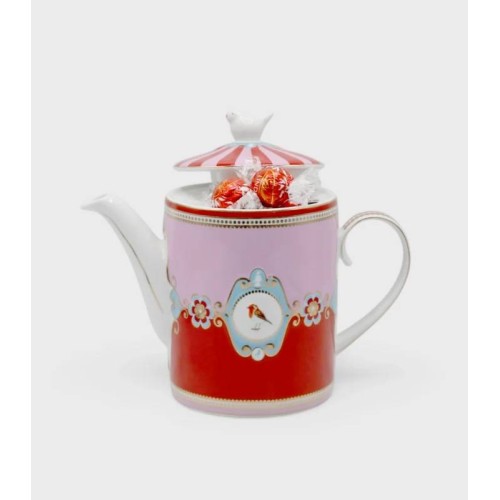 PIP STUDIO Porcelain Medallion Bird Teapot and Lindt Chocolate Truffles