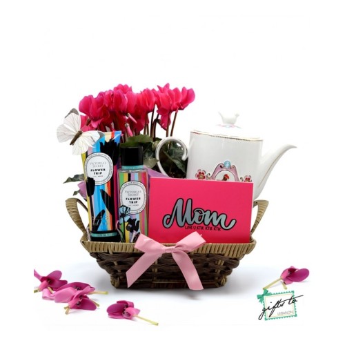 LOVE U MOM Porcelain Teapot Gift Basket