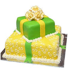 Two Layer Ribbon Cake