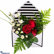 Love Rose Giggles Letter - Mix Of Red Roses And Chrysanthemums