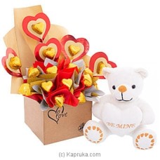Heartfelt Love Chcolates With Cuddly Teddy