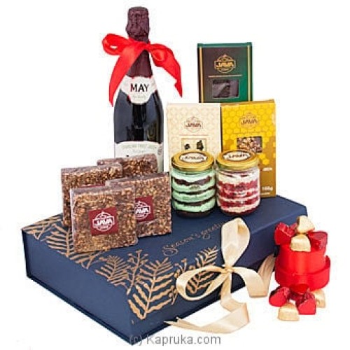 Java Delightful Tempting Dessert Box- Chocolate, Cake Jars, Brownies With Sparkling Grape Juice For Family And Friends