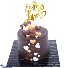 Endless Love Chocolate Cake With Golden Hearts