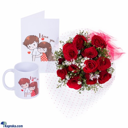 Never Seen Before I Love You Greeting Card,mug With 12 Red Roses Boquet