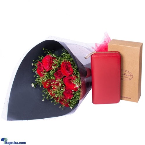 Let's Stay Together 12 Red Roses Bunch With P.G Martin Wallet