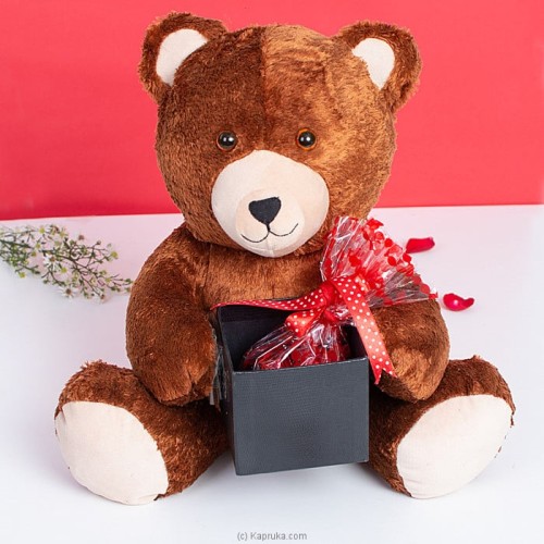 Lovable Teddy With 15 Chocolate Hearts