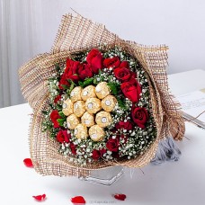 Ferrero Blooms Of Love 15 Red Rose Arrengement