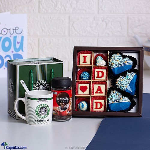 Dad's Coffee Trio - Starbucks Coffee Mug With NESCAFÃ‰ Classic 50g Jar And Java Chocolate
