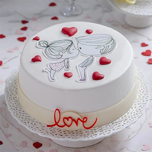 Loves Sweet Embrace Valentine Cake