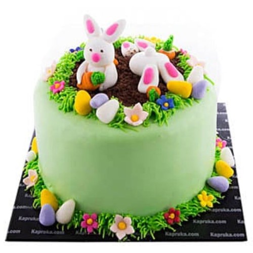 EASTER BUNNY HUGS RIBBON CAKE