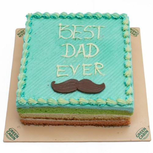 Green Cabin Father's Day Ribbon Cake