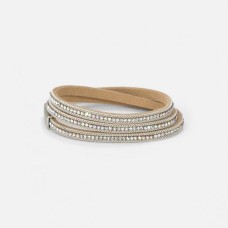 Wrap magnetic beige bracelet with stones