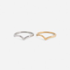 Duo stainless steel rings; golden and silvered
