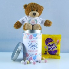 Personalised Happy Easter Teddy In a Tin
