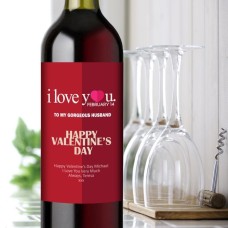 I Love You Valentine's Day Wine Gift Personalised