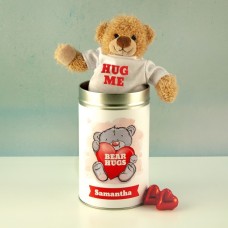 Personalised Bear Hugs Teddy In A Tin
