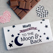 To the Moon and Back Personalised Chocolate Bar